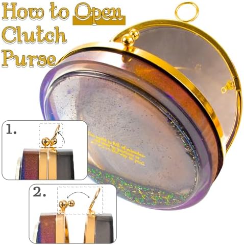 FUNSHOWCASE Resin Shaker Tray Clutch Purse Complete Kits of 9 8" Large Round Bag DIY Accessories - Image 2