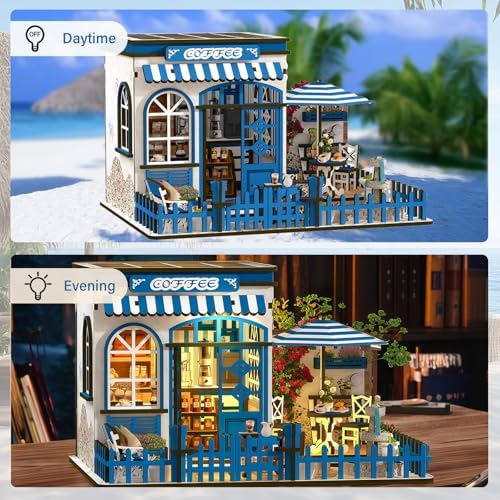 Book Nooks for Adults, DIY Miniature Dollhouse Book Nook Kit-Corner Bistro - Image 4