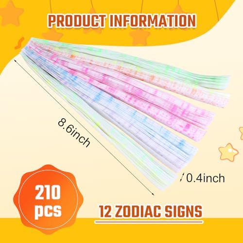 Luminous Star Paper Strips , 210 Sheets Star Origami Paper of The 12 zodiac signs, Lucky Origami Kit DIY Paper Art Great Gift for Kids - Image 3