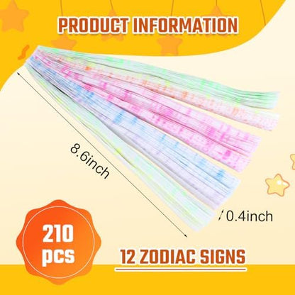 Luminous Star Paper Strips , 210 Sheets Star Origami Paper of The 12 zodiac signs, Lucky Origami Kit DIY Paper Art Great Gift for Kids - Image 3