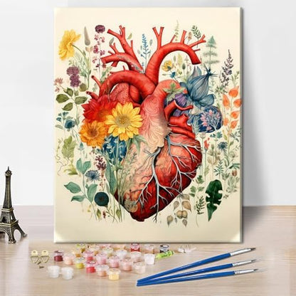 TUMOVO Paint by Numbers Kit for Adults Beginner, Heart with Flower by TUMOVO