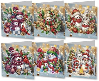 DIY Diamond Greeting Cards Set Christmas, 5D DIY Diamond Art Painting Greeting Card, DIY Christmas Card Making Kits for Family Friends Handmade Gift-#37-Snowman by Unknown