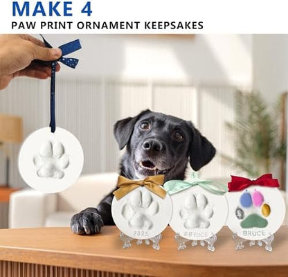 MYPAWLETS Dog Cat Pawprints Keepsake Kit,Make 4 Clay Paw Print Ornaments - Image 2