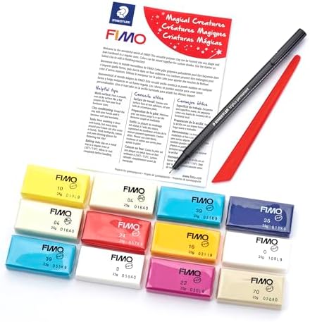 STAEDTLER FIMO Soft Polymer Clay Set: Magical Creatures, 12 Half Blocks, Sculpting Tool and Marker - Oven Bake Modeling Clay, Arts and Crafts for Beginners - Image 2