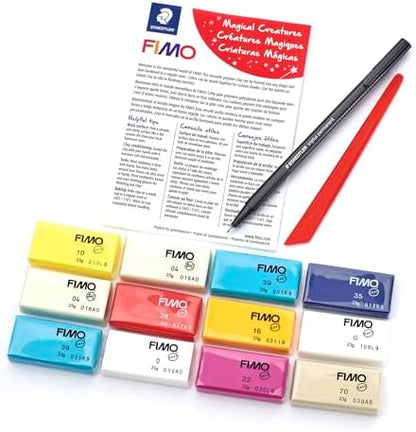 STAEDTLER FIMO Soft Polymer Clay Set: Magical Creatures, 12 Half Blocks, Sculpting Tool and Marker - Oven Bake Modeling Clay, Arts and Crafts for Beginners - Image 2