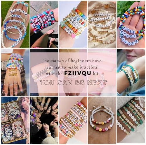 FZIIVQU 6100Pcs Clay Beads Bracelet Making Kit 24 Colors Friendship Bracelet Beads Kit with Preppy Polymer Bead for Jewelry Making Charms Gifts for Teen Girls Ages 6-12 - Image 5