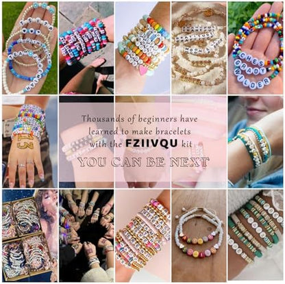 FZIIVQU 6100Pcs Clay Beads Bracelet Making Kit 24 Colors Friendship Bracelet Beads Kit with Preppy Polymer Bead for Jewelry Making Charms Gifts for Teen Girls Ages 6-12 - Image 5