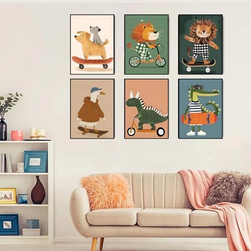 9 Pack Cute Animal Paint by Numbers Kit for Adults Canvas, Frameworkless - Image 2