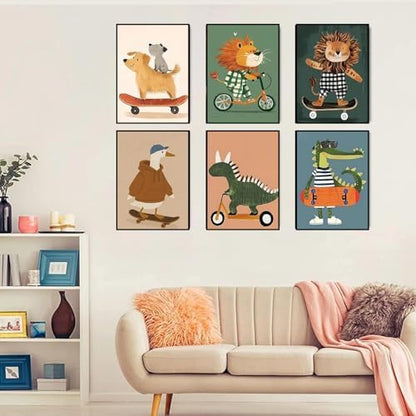9 Pack Cute Animal Paint by Numbers Kit for Adults Canvas, Frameworkless - Image 2