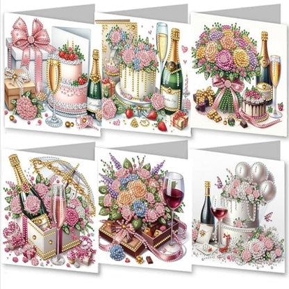 Christmas DIY Diamond Greeting Cards Set, 5D DIY Diamond Art Painting Christmas Style Greeting Card, DIY Christmas Card Making Kits for Family Friends Handmade Gift-#30-Champagne Cake by Unknown