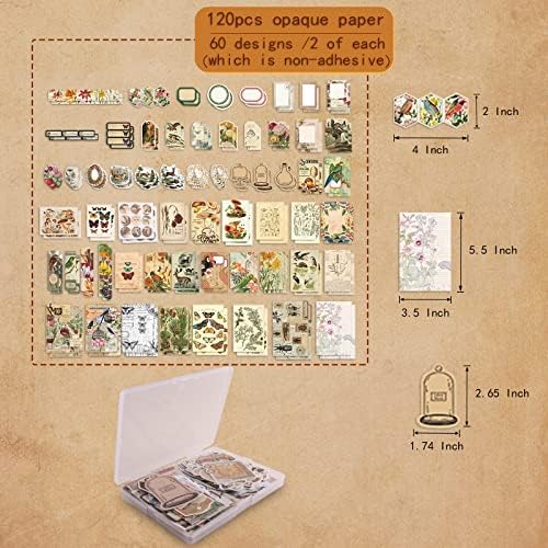 200Pcs Vintage Scrapbook Stickers, Aesthetic Junk Journal Stamping Supplies Kit, Scrapbooking Ephemera Washi Paper for Bullet Journaling Planners Diary Collage - Image 3