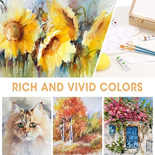 Watercolor Paint Set with Wooden Tabletop Easel, Portable Painting Supplies - Image 4