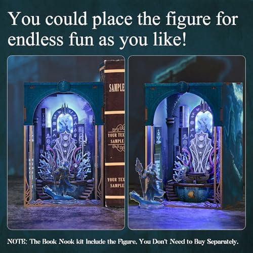 CCCDF Throne of Aqua Book Nook Kit, Beginner DIY 3D Puzzle with LED - Image 3