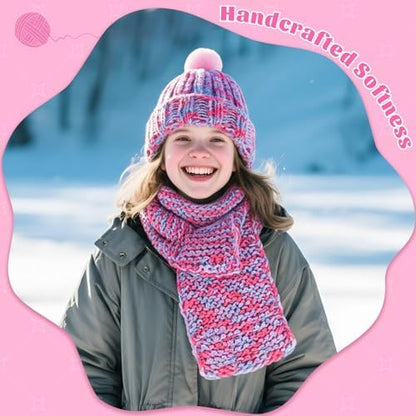 PREBOX Knitting Loom Kit for Kids and Beginners, Hat and Scarf, Rose - Image 4