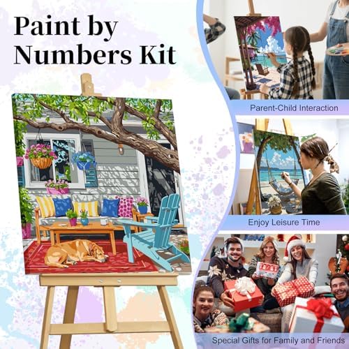 Paint by Numbers Kit for Adults, Cozy Backyard Number Painting Canvas Kit - Image 7