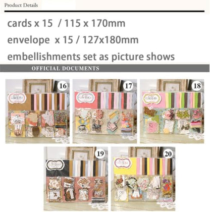 Huralona Greeting Card Making Supplies Envelope Kit Gift Anniversary Craft - Image 2