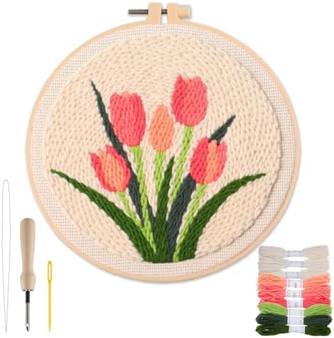 Punch Needle Kit Adults Beginner, Step-by-Step Guide & Video by Biubee