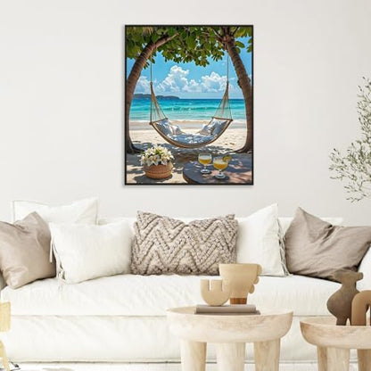 Paint by Numbers Kit for Adults, Hammock Beach Number Painting Canvas Kit - Image 6