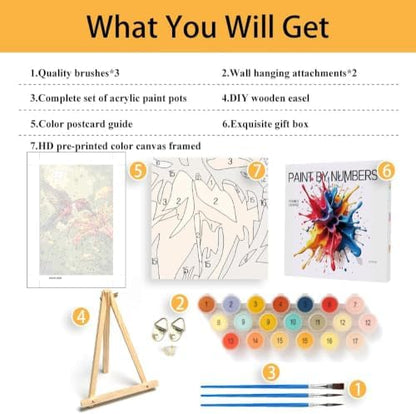 Mowana Hummingbird Paint by Numbers Kit for Adults Beginners, Adult Painting Kit by Numbers with Frame and Easle, Stretched Canvas Bird Paint by Number Kit, 8x12inch - Image 3