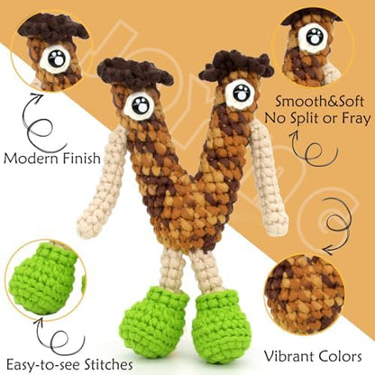 4 Pack Rainbow Beginner Crochet Yarn for Crocheting and Knitting Multicolor Cotton Crochet Yarn for Beginners with Easy-to-See Stitches Cotton-Nylon Blend Easy Yarn for Beginners(Brown Tone) - Image 5