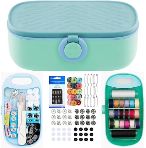 Sewing Kit Gift Set with Portable Storage Box and 140pcs Supplies by WANSHUNLMI