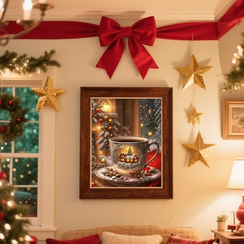 TCDZMYGS 2 Pack Christmas Paint by Numbers Kit for Adults Beginner,Paint by Number Kits Without Frames,DIY Acrylic Oil Painting by Numbers for Home Wall Decor 11.8 x 15.7 inch - Image 4