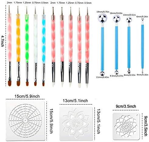 Augshy 58PCS Mandala Dotting Tools Set with a Blue Zipper Waterproof Storage Bag for Painting Rocks - Image 2