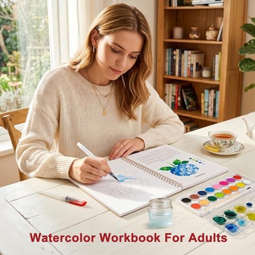 Flowers Watercolor Workbook, Watercolor Painting Book Kit - Image 6