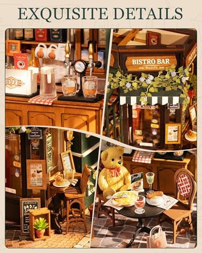 Rolife DIY Miniature Coffee Bar Dollhouse Kit Creative Gift for Adults - Image 4