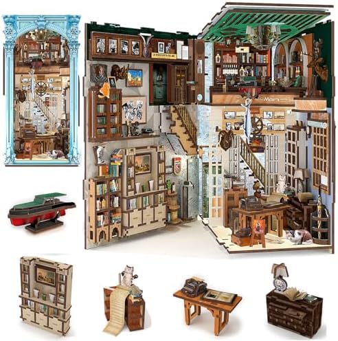 MiniCity Hemingway House DIY Book Nook Kit, Miniature House Puzzle with LED by MiniCity