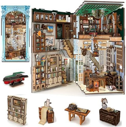 MiniCity Hemingway House DIY Book Nook Kit, Miniature House Puzzle with LED by MiniCity
