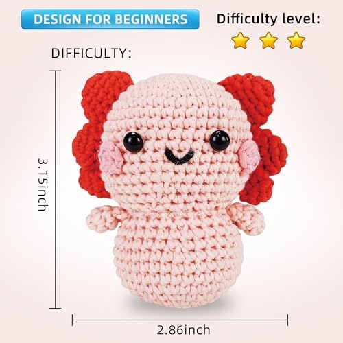 WaldyWop Crochet Kit for Beginners Adults, Wobbles Crochet Animal Kit, Complete Starter Knitting Set w/Step-by-Step Video Tutorials, Easy Yarn (Extra 40%), Hook - DIY Craft Kits, Gifts for Women - Image 4