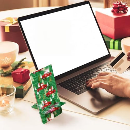 Saillong 6 Pcs Christmas Diamond Painting Phone Stand Full Drill Holder - Image 2