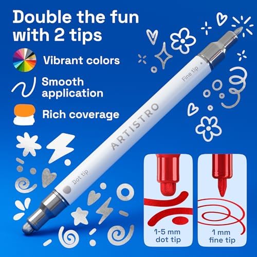 ARTISTRO Metallic Dual-Tip Acrylic Paint Marker Pens - Set of 48 - Image 3