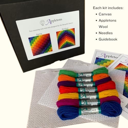 HM NABAVIAN Appletons Wool Needlepoint Kit – Bargello Range - Rainbow Zigzag Designed by The Bargello Sisters - Image 3