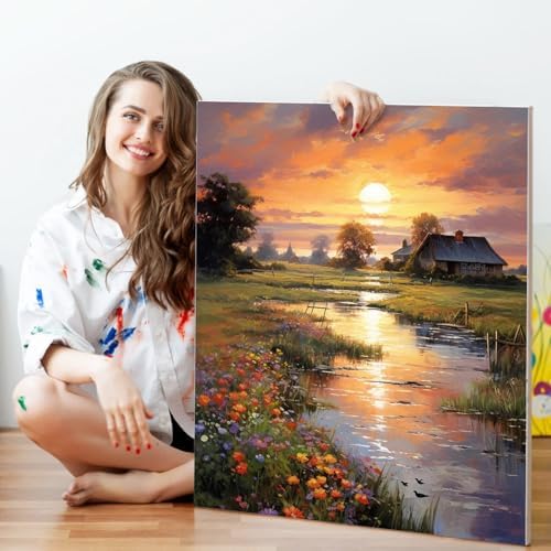 Sunset Paint by Numbers Kit for Adults Beginner 16x20 Inch, Countryside - Image 5