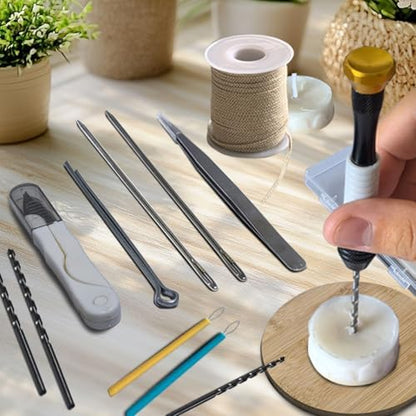 Candle Making Tools for Punching Holes and Inserting Wicks, Candle Making Kit for Adult Beginners Including Wick Needle with Hook and Large Eye, Perfect to Silicone Molds with No Holes for Wicks - Image 7