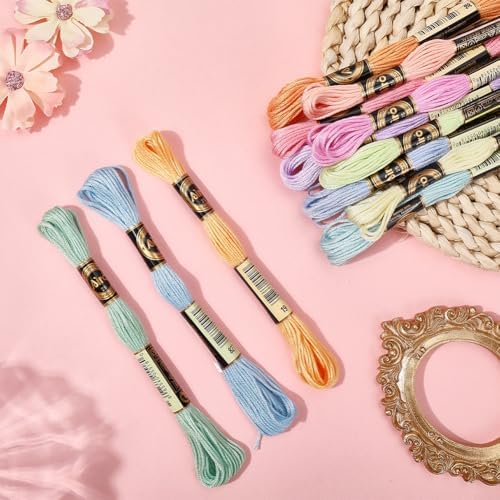12 Skeins 105 Yards Macaroon Embroidery Floss String for Jewelry - Image 3