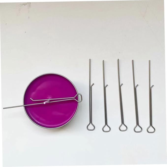 Wick Centering Tool,Candle Making Supplies, Candle Wick Holders Stainless Steel Elastic Wick Centering Clips Device for DIY 10PCS