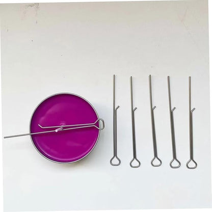 Wick Centering Tool,Candle Making Supplies, Candle Wick Holders Stainless Steel Elastic Wick Centering Clips Device for DIY 10PCS