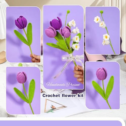 Iuuidu Crochet Kit for Beginners, Flower Bouquet Crochet Kit - Image 4