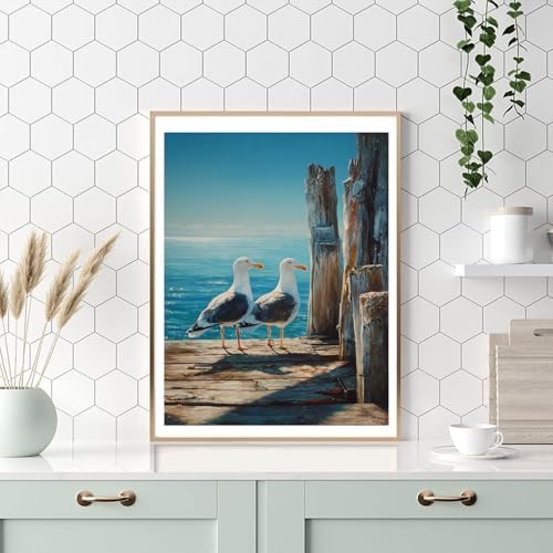 HITO Seagull Paint by Numbers Kit for Adults 16x20 Inch Frameless - Image 5
