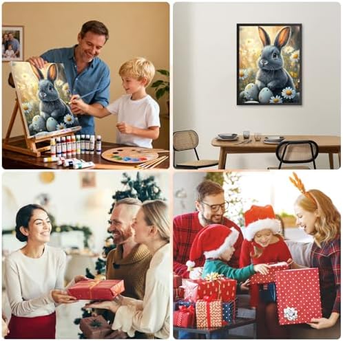 RICUVED Easter Paint by Numbers for Adults, Rabbit Paint by Numbers Kit for Adults Beginners, Eggs DIY Acrylic Oil Painting on Canvas Easy for Gift Home Wall Decor 16x20 Inch - Image 7