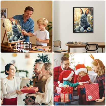 RICUVED Easter Paint by Numbers for Adults, Rabbit Paint by Numbers Kit for Adults Beginners, Eggs DIY Acrylic Oil Painting on Canvas Easy for Gift Home Wall Decor 16x20 Inch - Image 7