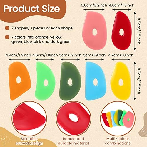 Sherr 21 Pcs Pottery Ribs for Pottery Tools,Bright Color,Classic Style - Image 2