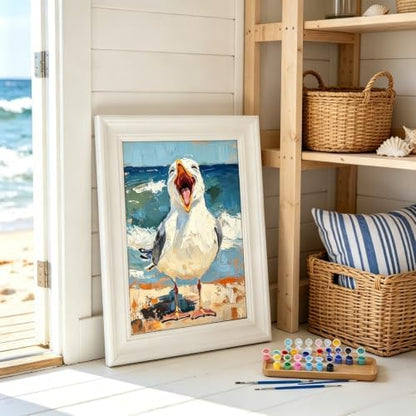 BYGFHLYW Funny Seagull Beach Ocean Paint by Numbers Kit for Adults Canvas - Image 3