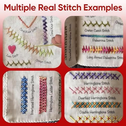 ZEELONA 2026 New DIY Embroidery Stitch Book Kit, Portable All Scenario Embroidery Stitch Book with 106 Universal Embroidery Stitches Sewing Kit and Instructional Tutorial for Beginners Sew Enthusiast - Image 4