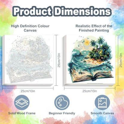 Kalonyth Book Framed Paint by Numbers Kit for Adults Beginner 10x10 inch - Image 3