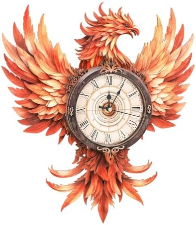 3D Puzzles for Adults, Fire Phoenix Wall Clock 3D Wooden Puzzles Clock Kits for DIY Birthday Gift for Women Men Home Decor Holiday Christmas by Jollitot