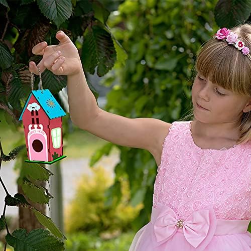 hapray 4 Pack Bird House Craft Kit, DIY Birdhouse for Kids to Build & Paint - Image 6